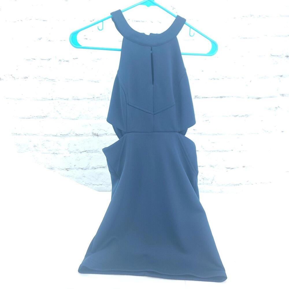 Gianni Bini Extra Small Navy Straight Sundress Cutouts Peekaboo Chest